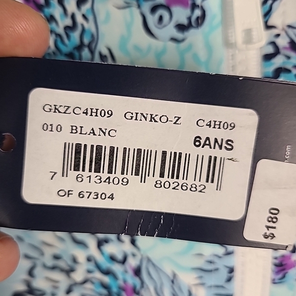 NWT 100% Authentic Vilebrequin Long Sleeve Rashguard Ginko Fish Blue Girls Sz 6 - Picture 3 of 5